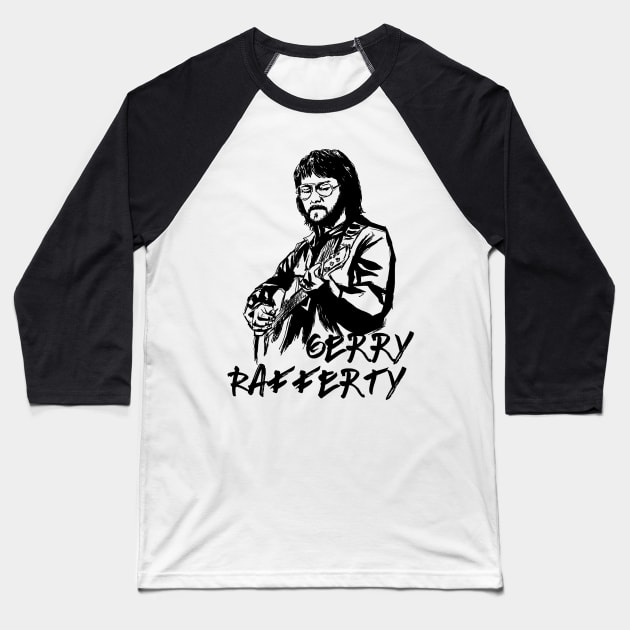 Gerry Rafferty Baseball T-Shirt by Erena Samohai